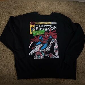 Marvel Black Spider-Man Comic Cover Crewneck Sweatshirt